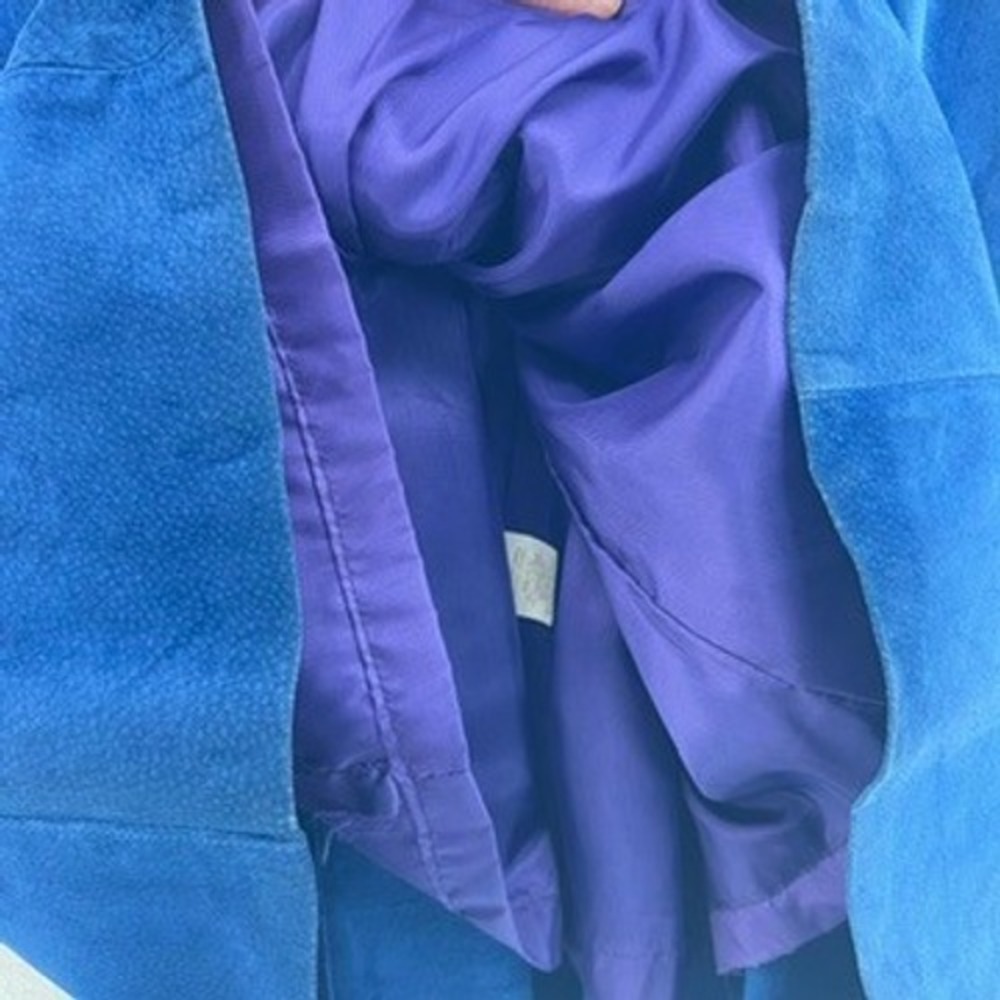 VTG Leathercraft Process Blue Suede Leather Midi Skirt High Waist 24" 1980s 80s - Picture 10 of 12